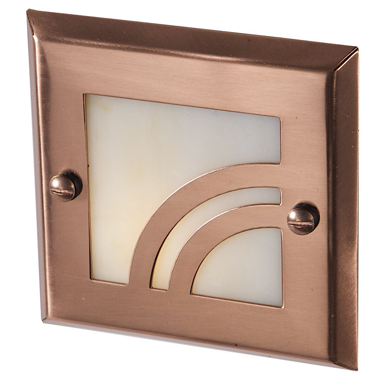 Highpoint, Apex step light illuminated in solid cpper Bronze