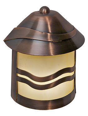 Highpoint, Lake Powell LED rail light illuminated in Antique Bronze