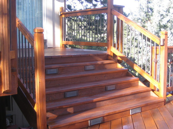 yellowstone brick lights installed in stairs