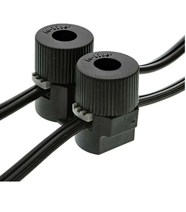 cable connector with cable through it