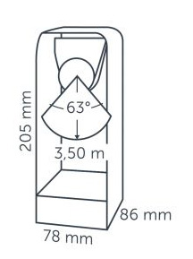 diagram of the Ace bollard light projection
