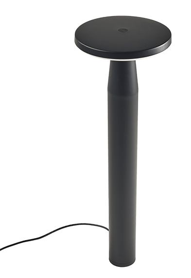 Disk bollard with cable viewed from top