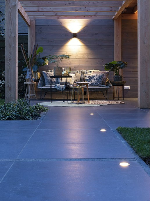 Fusion lights installed in underdeck patio