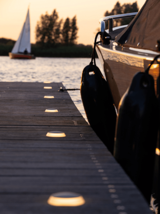 Puck light illuminating dock