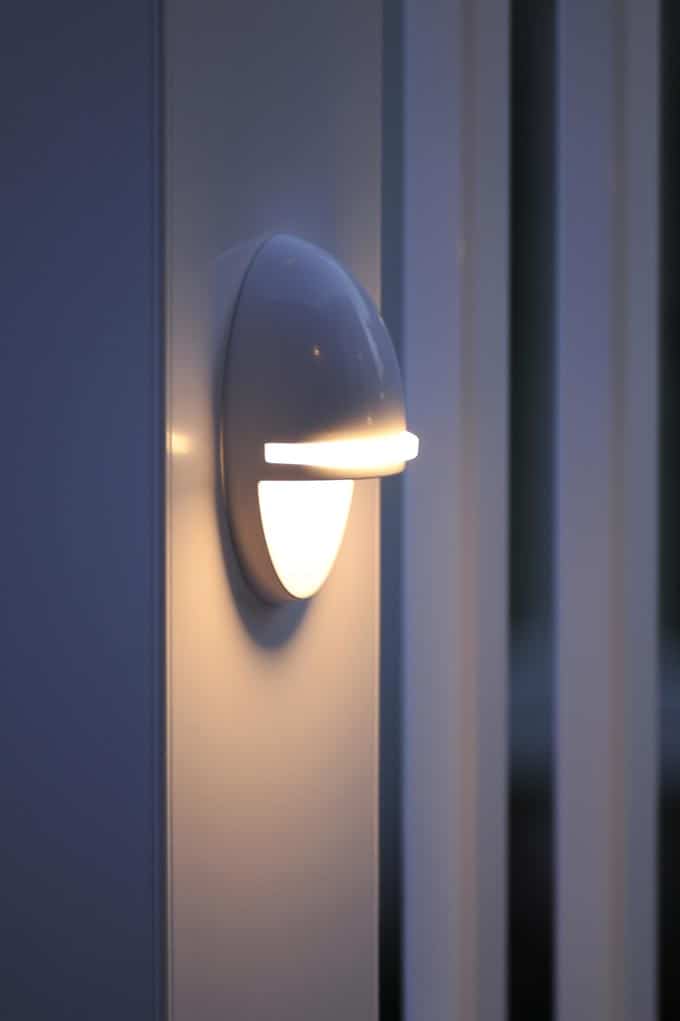 TimberTech Accent Light, illuminated on post