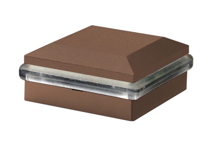 trex aluminum post cap light in textured bronze
