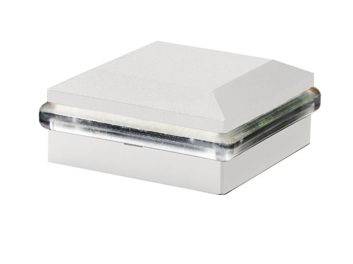 trex aluminum post cap light in textured white