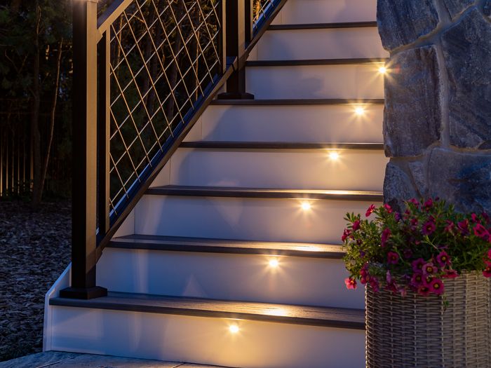 trex riser light installed and illuminated