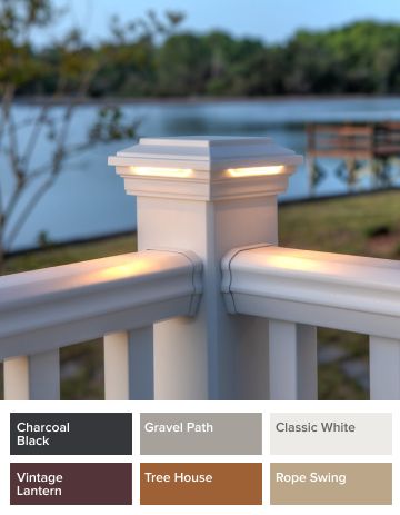 Trex Deck Post cap light example with available colours