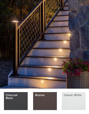Trex riser light example with available colours