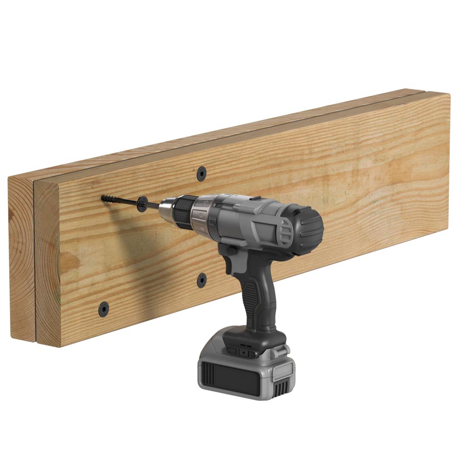 drilling a screw into 2-ply boards